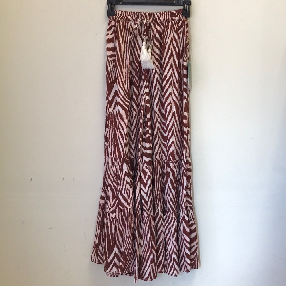True Destinations Printed Wide Leg Cover Up Pants